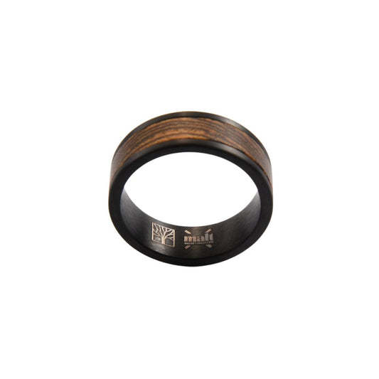 Bague en tungstène et bois de whisky + ébène (6)