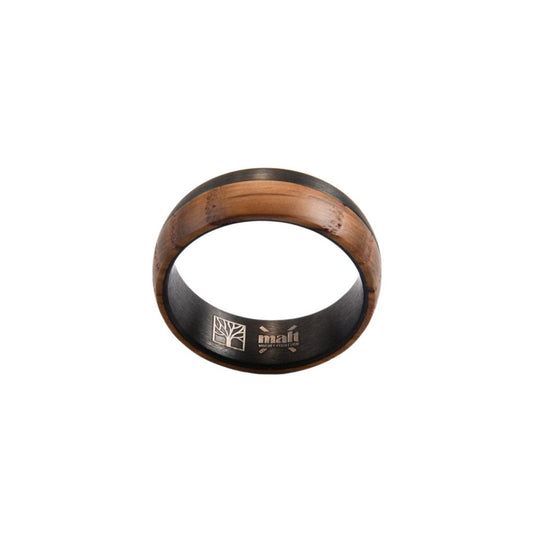 Bague en tungstène et bois de whisky vieillis ((2))
