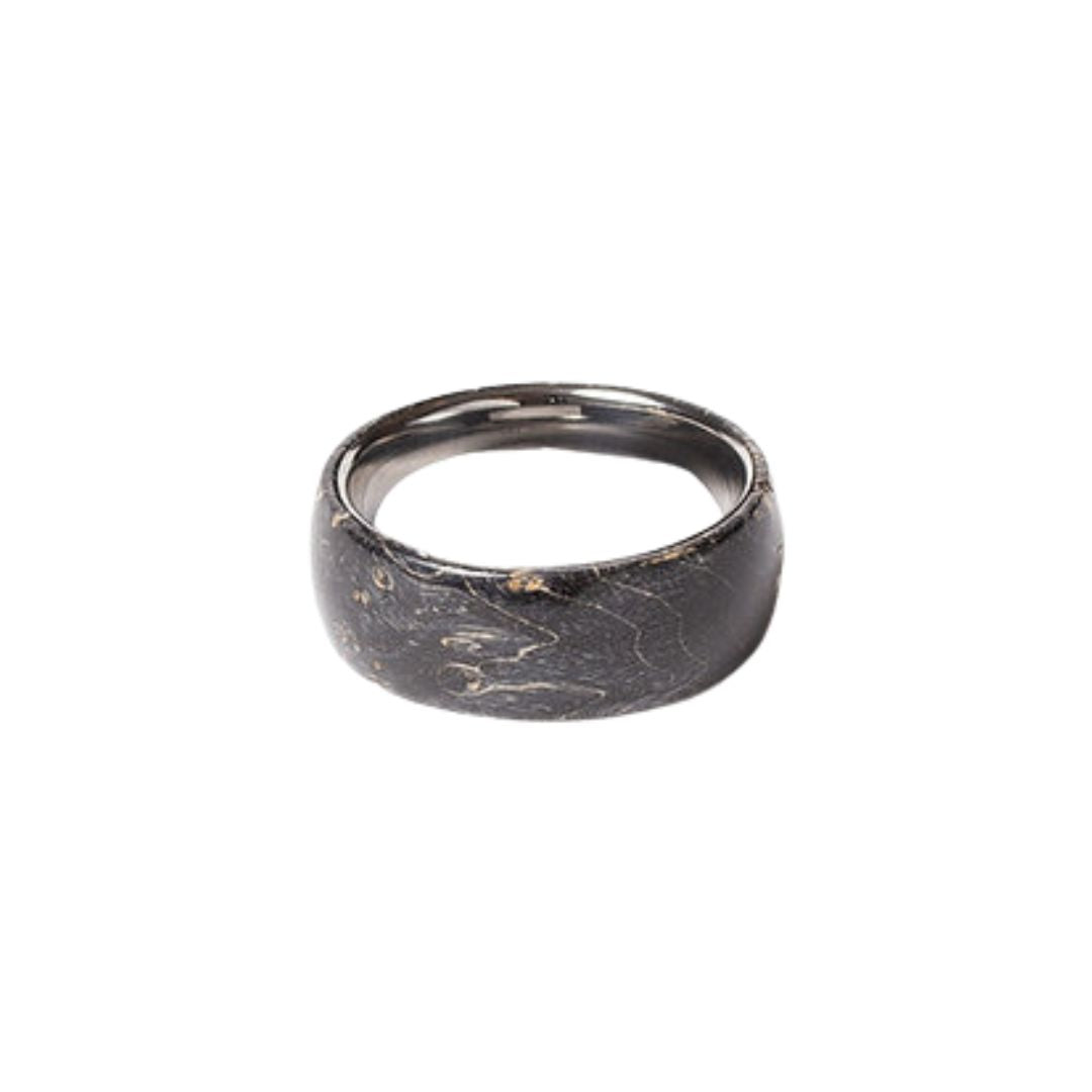 Bague en tungstène et bois d'érable infusé noir ((13))