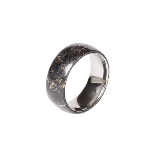 Bague en tungstène et bois d'érable infusé noir ((13))