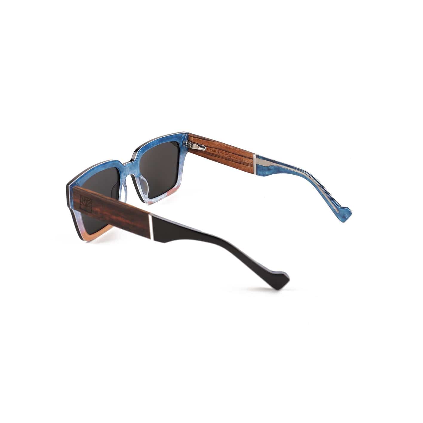 Roadtripmadewood Lunettes de soleil Lunette de soleil Expédition bleue en bois